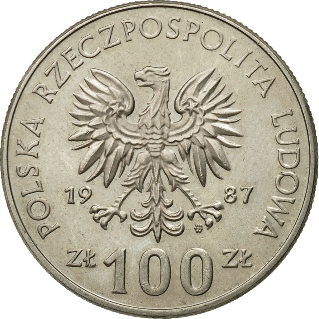 Moneta, Polska, 100 Zlotych, 1987, Warsaw, EF(40-45), Miedź-Nikiel, KM:167