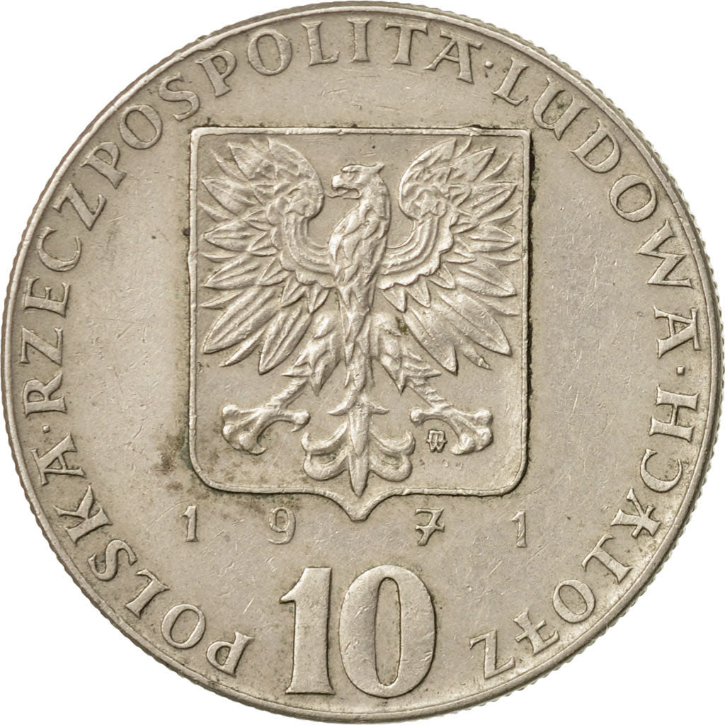 Münze, Polen, 10 Zlotych, 1971, Warsaw, SS, Copper-nickel, KM:63