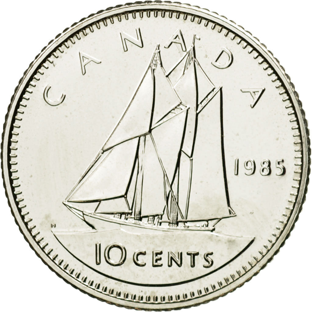 Moneta, Canada, Elizabeth II, 10 Cents, 1985, Royal Canadian Mint, Ottawa, SPL