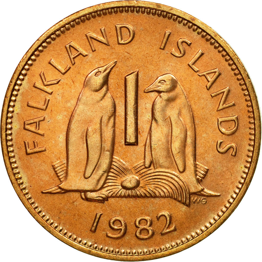 Coin, Falkland Islands, Elizabeth II, Penny, 1982, MS(63), Bronze, KM:2