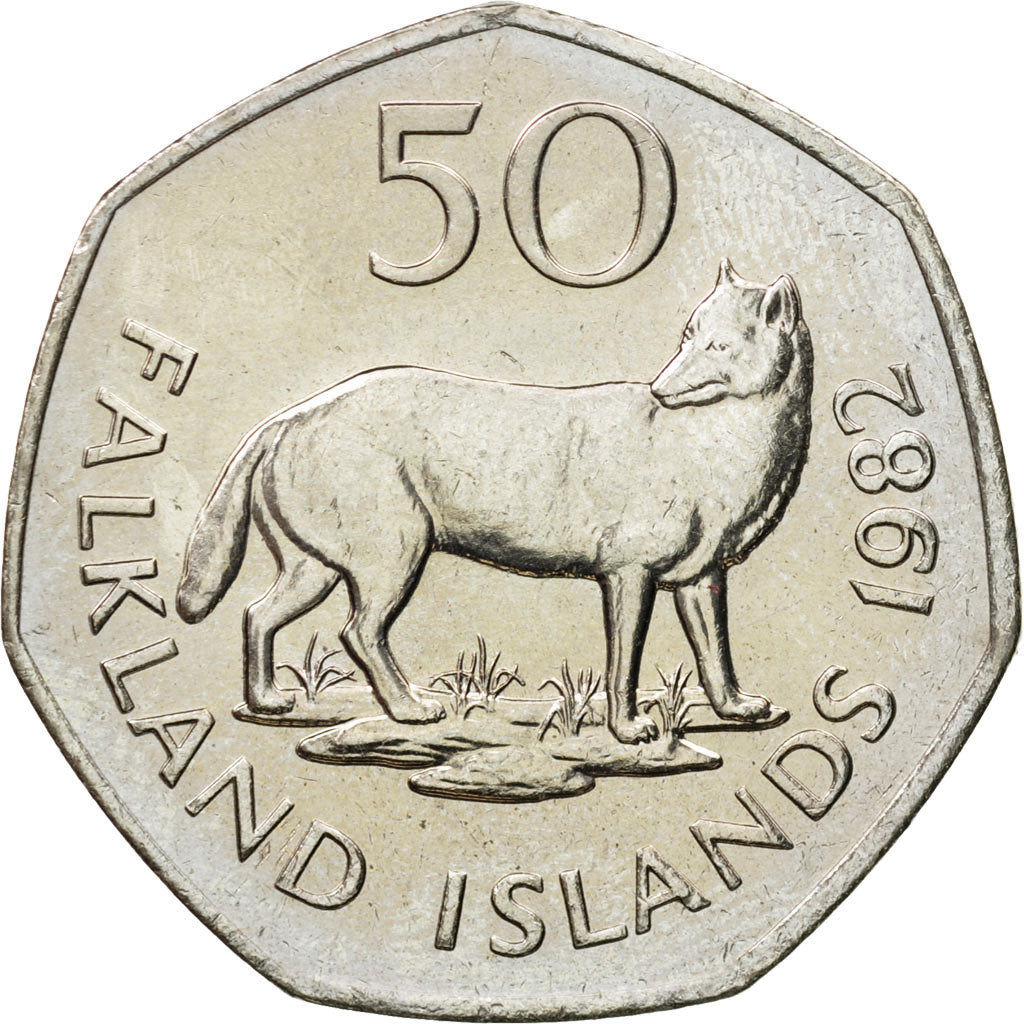 Coin, Falkland Islands, Elizabeth II, 50 Pence, 1982, MS(63), Copper-nickel