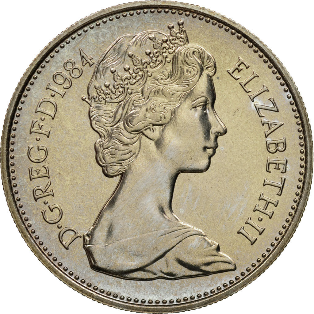 Coin, Great Britain, Elizabeth II, 5 Pence, 1984, MS(63), Copper-nickel, KM:929