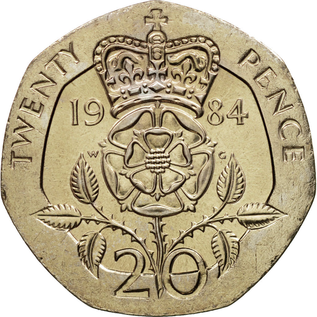 Coin, Great Britain, Elizabeth II, 20 Pence, 1984, MS(63), Copper-nickel, KM:931