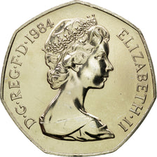 Coin, Great Britain, Elizabeth II, 50 Pence, 1984, MS(63), Copper-nickel, KM:932
