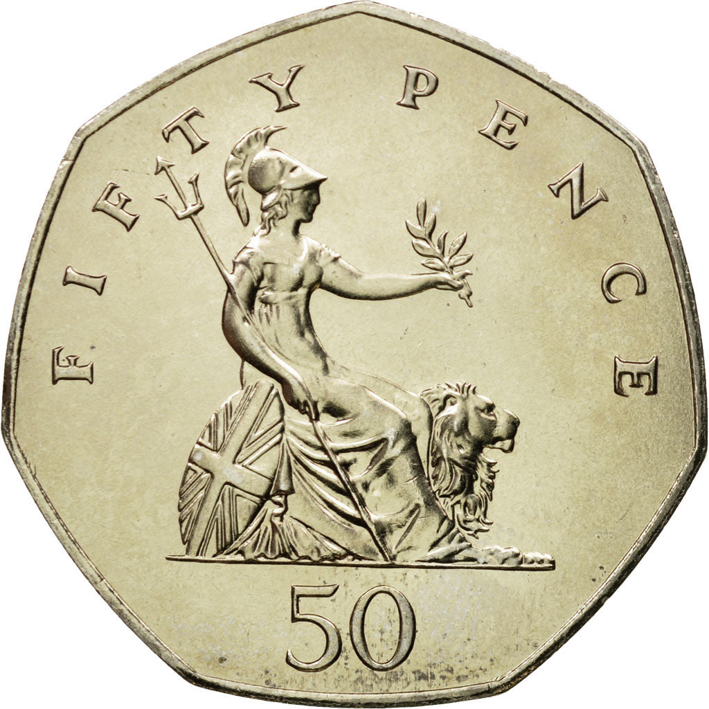 Coin, Great Britain, Elizabeth II, 50 Pence, 1984, MS(63), Copper-nickel, KM:932