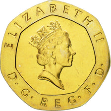 Coin, Great Britain, Elizabeth II, 20 Pence, 1985, MS(63), Copper-nickel, KM:939