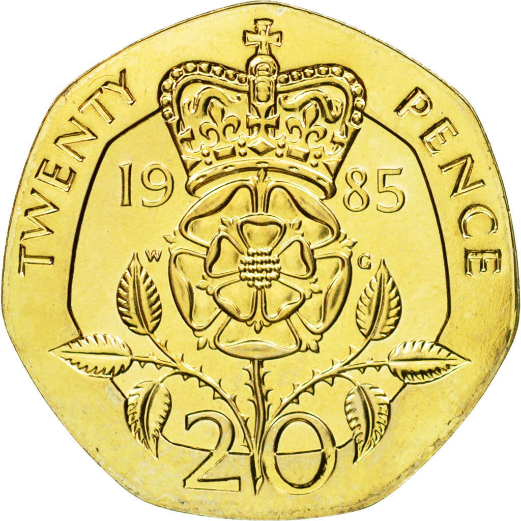 Coin, Great Britain, Elizabeth II, 20 Pence, 1985, MS(63), Copper-nickel, KM:939