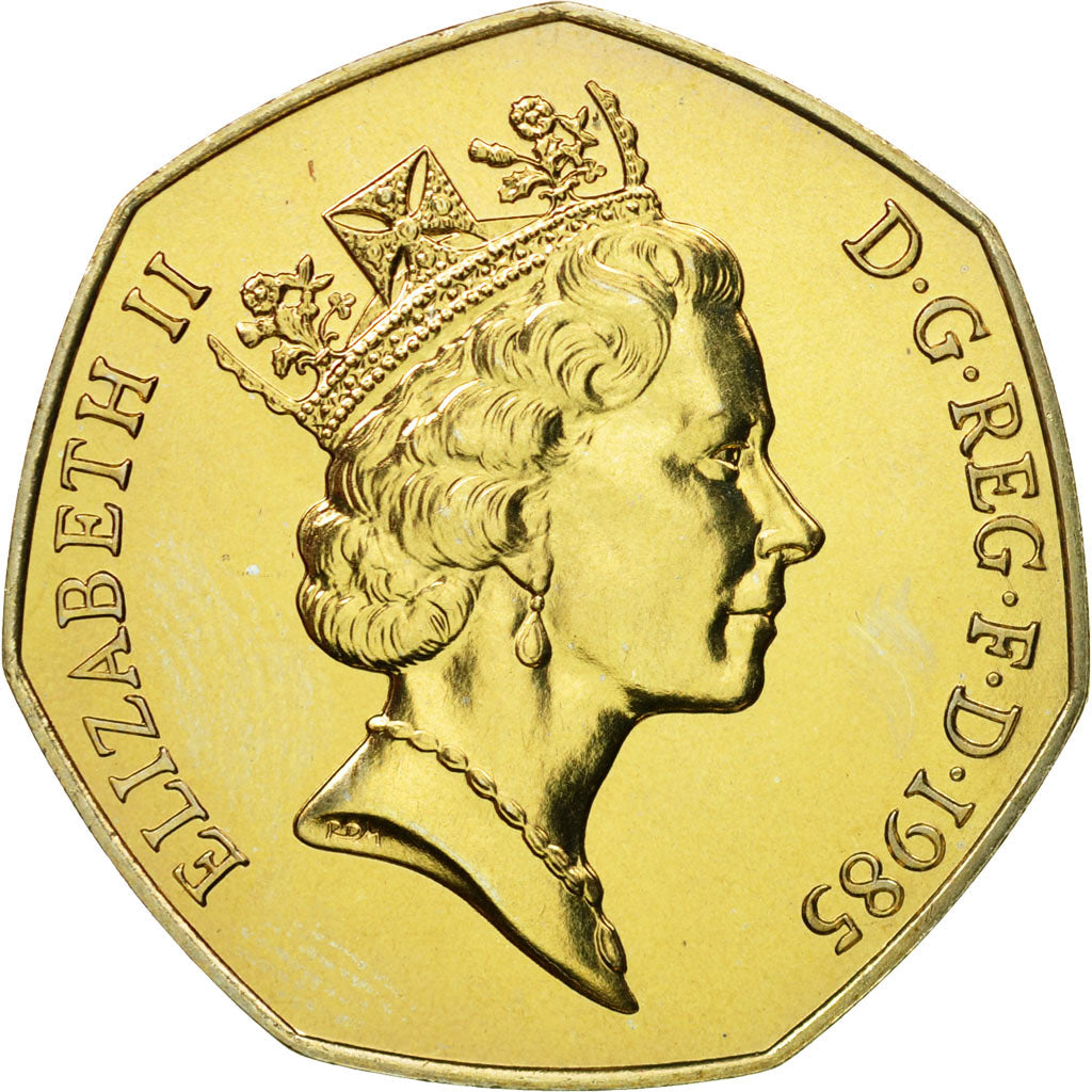 Coin, Great Britain, Elizabeth II, 50 Pence, 1985, MS(63), Copper-nickel