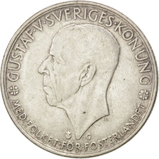 Coin, Sweden, Gustaf V, 5 Kronor, 1935, AU(55-58), Silver, KM:806