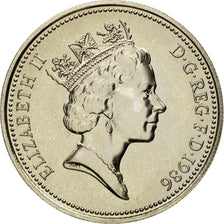 Coin, Great Britain, Elizabeth II, 5 Pence, 1986, MS(63), Copper-nickel, KM:937