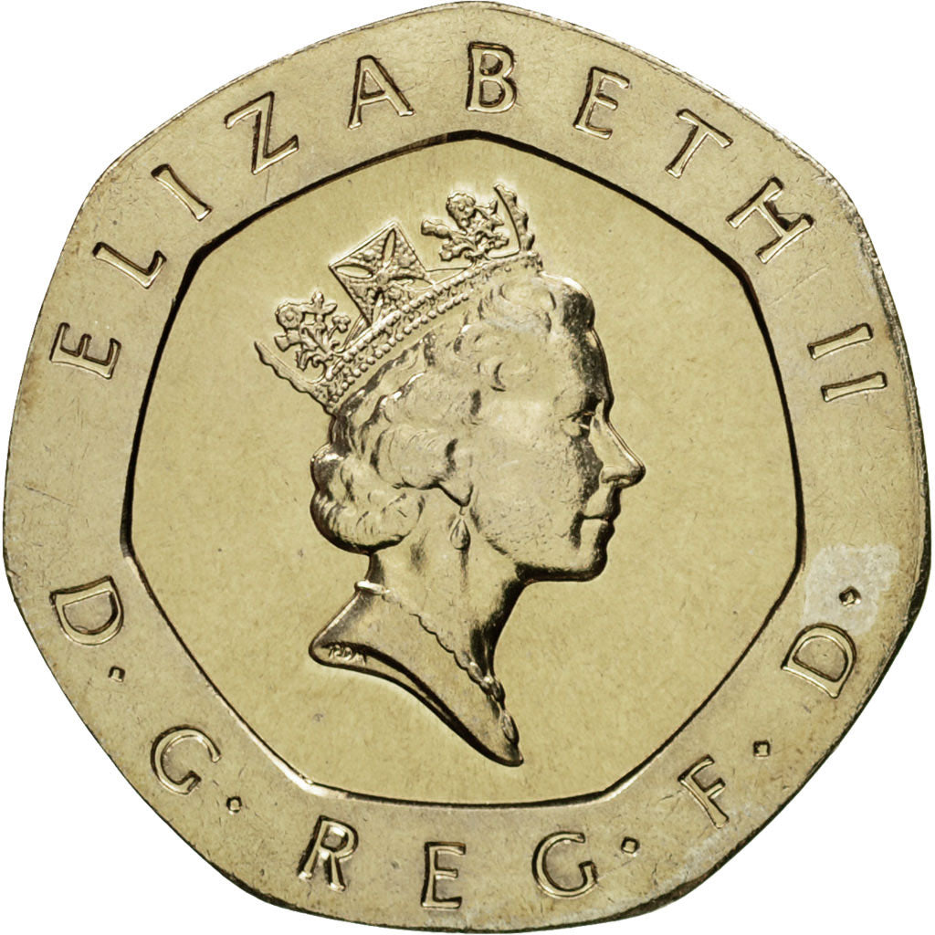 Coin, Great Britain, Elizabeth II, 20 Pence, 1986, MS(63), Copper-nickel, KM:939