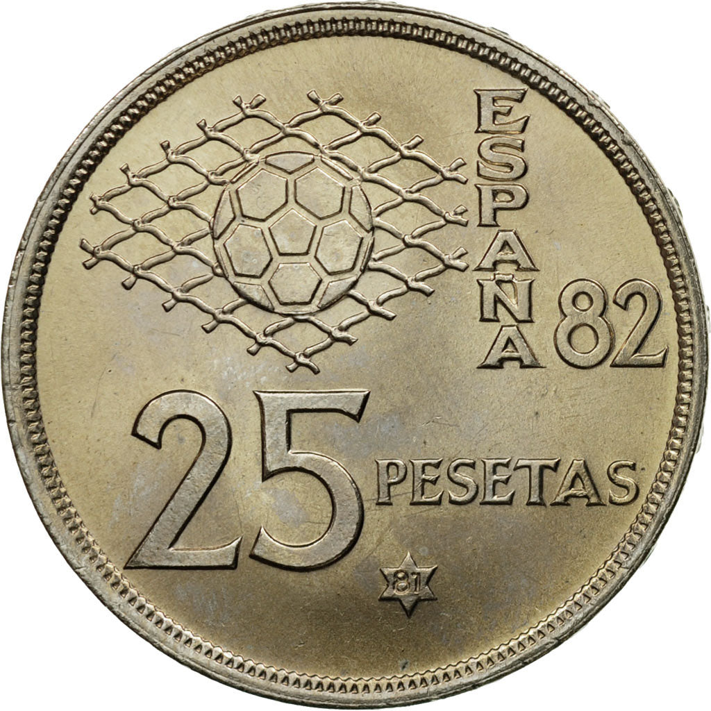 Coin, Spain, Juan Carlos I, 25 Pesetas, 1981, MS(63), Copper-nickel, KM:818
