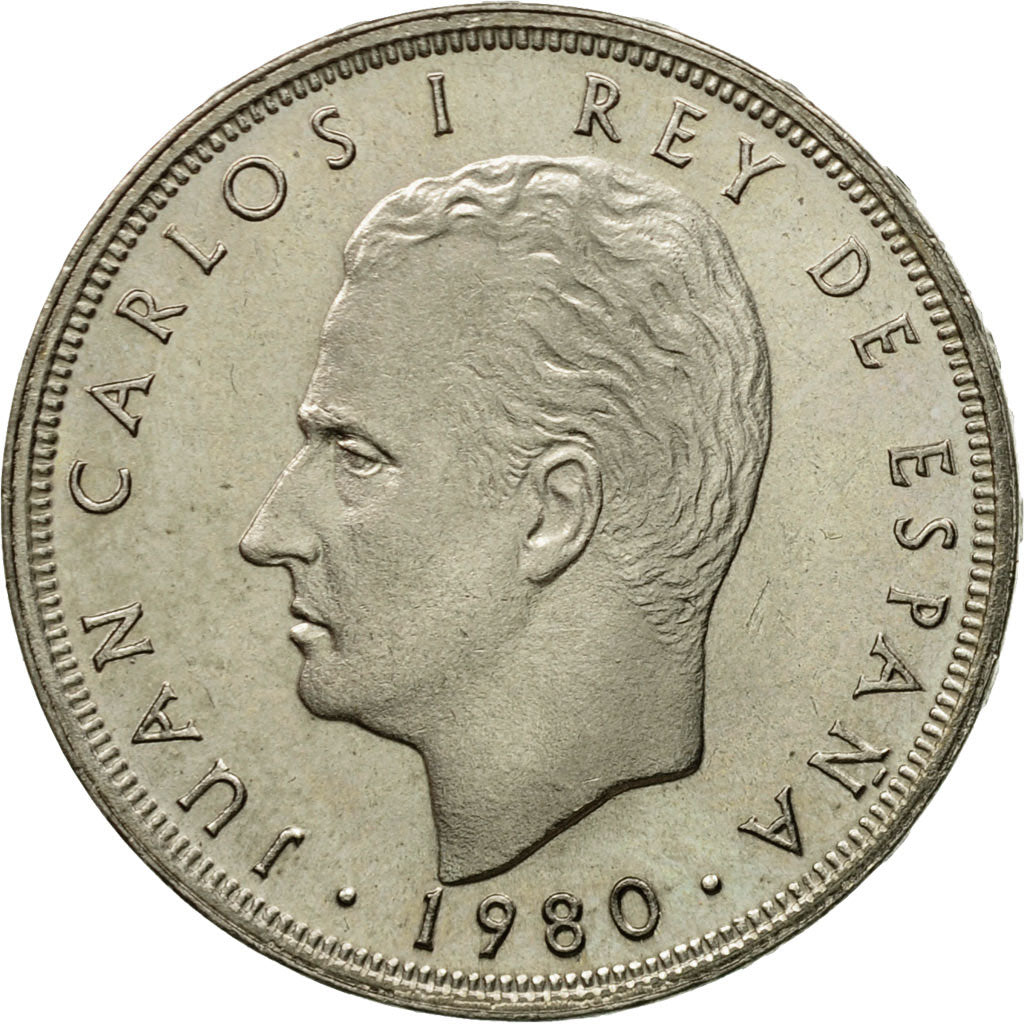 Moneta, Spagna, Juan Carlos I, 25 Pesetas, 1980, SPL, Rame-nichel, KM:818