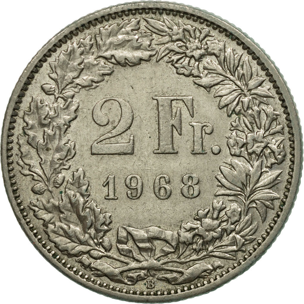 Monnaie, Suisse, 2 Francs, 1968, Bern, SUP, Copper-nickel, KM:21a.1