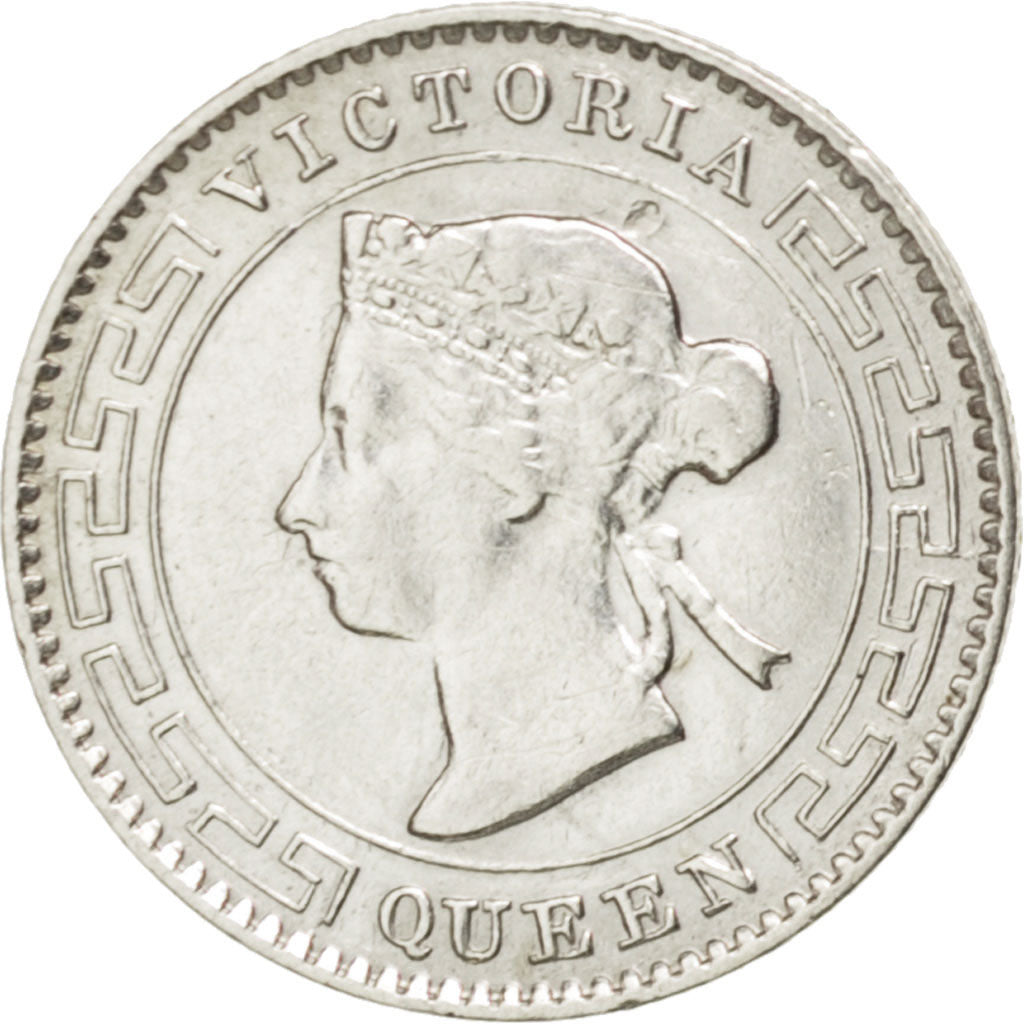 CEYLON, 10 Cents, 1892, KM #94, AU(50-53), Silver, 1.15