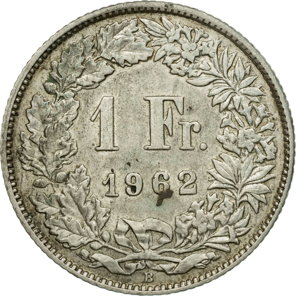 Coin, Switzerland, Franc, 1962, Bern, EF(40-45), Silver, KM:24