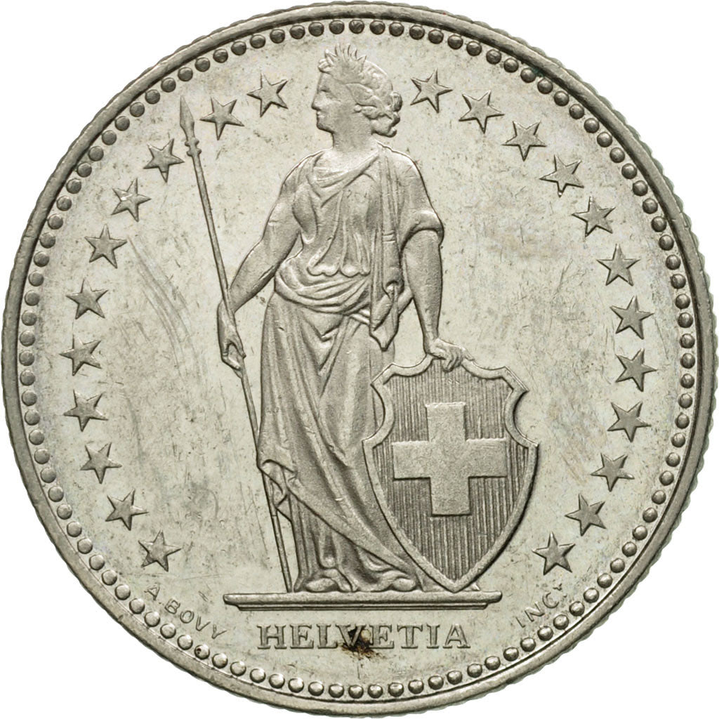Coin, Switzerland, Franc, 1987, Bern, AU(55-58), Copper-nickel, KM:24a.3