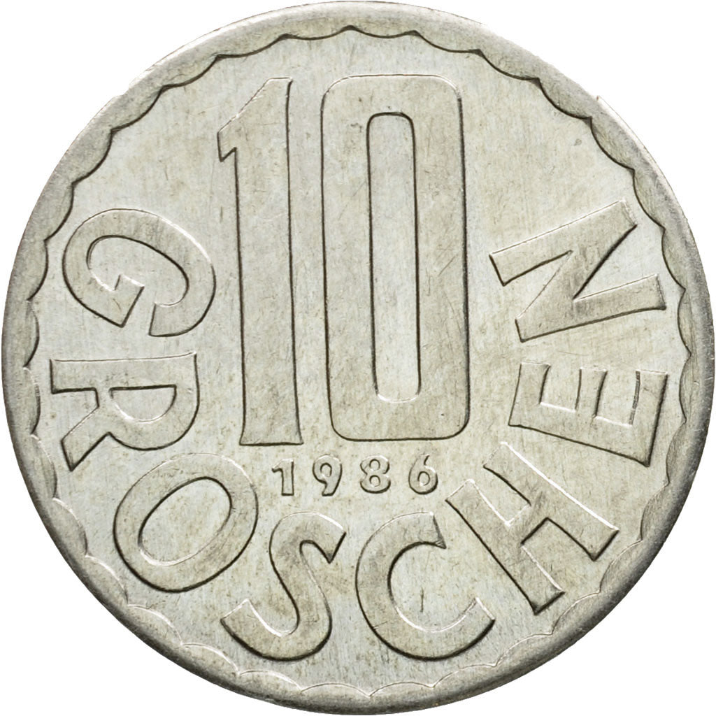 Coin, Austria, 10 Groschen, 1986, Vienna, EF(40-45), Aluminum, KM:2878