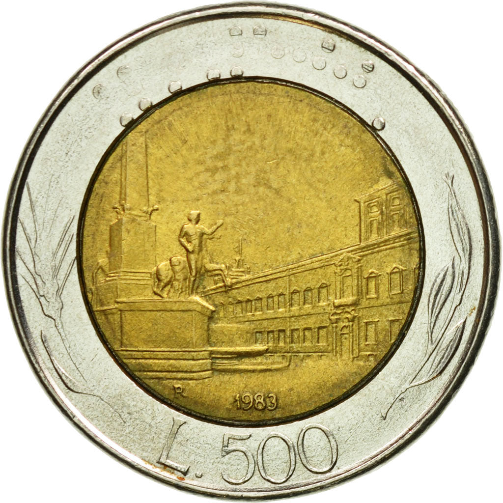 Coin, Italy, 500 Lire, 1983, Rome, EF(40-45), Bi-Metallic, KM:111