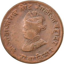 Moneda, INDIA-PRINCIPADOS, GWALIOR, Jivaji Rao, 1/4 Anna, 1929, BC+, Cobre