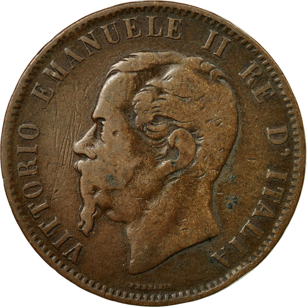 Moneta, Włochy, Vittorio Emanuele II, 10 Centesimi, 1866, Birmingham