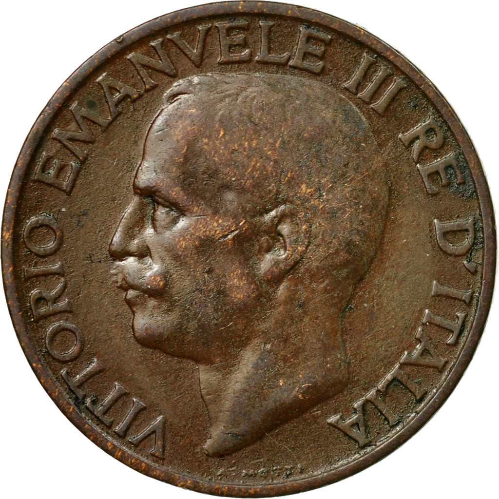 Moneta, Italia, Vittorio Emanuele III, 10 Centesimi, 1931, Rome, MB+, Bronzo