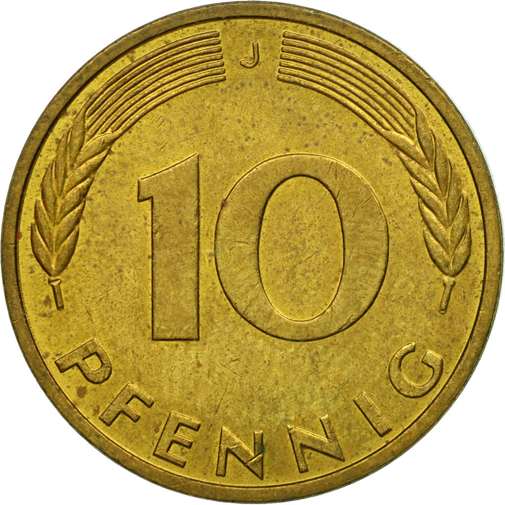 Münze, Bundesrepublik Deutschland, 10 Pfennig, 1988, Hambourg, SS, Brass Clad
