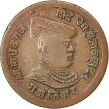 Münze, INDIA-PRINCELY STATES, GWALIOR, Madho Rao, 1/4 Anna, 1913, SS, Kupfer