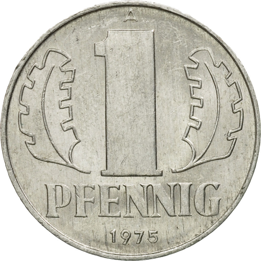 Moneta, REPUBBLICA DEMOCRATICA TEDESCA, Pfennig, 1975, Berlin, BB+, Alluminio