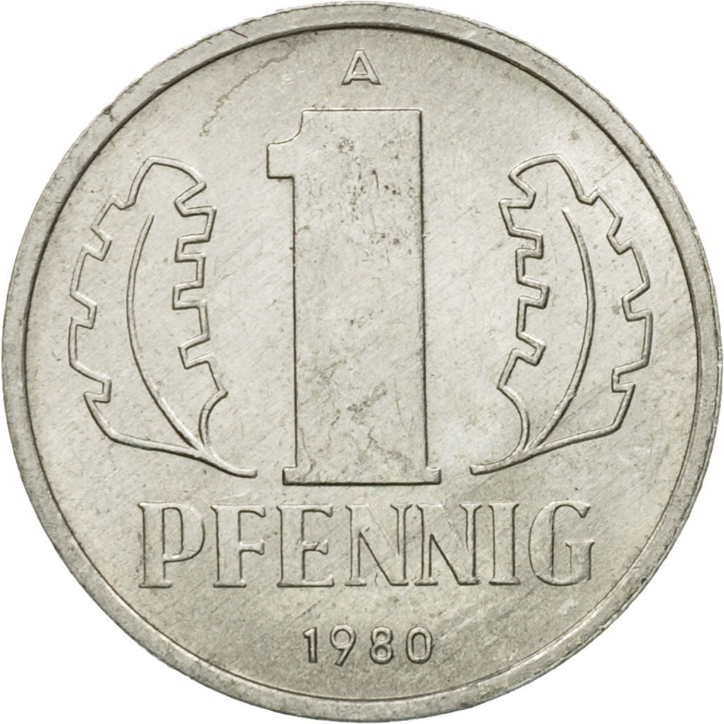 Coin, GERMAN-DEMOCRATIC REPUBLIC, Pfennig, 1980, Berlin, AU(50-53), Aluminum