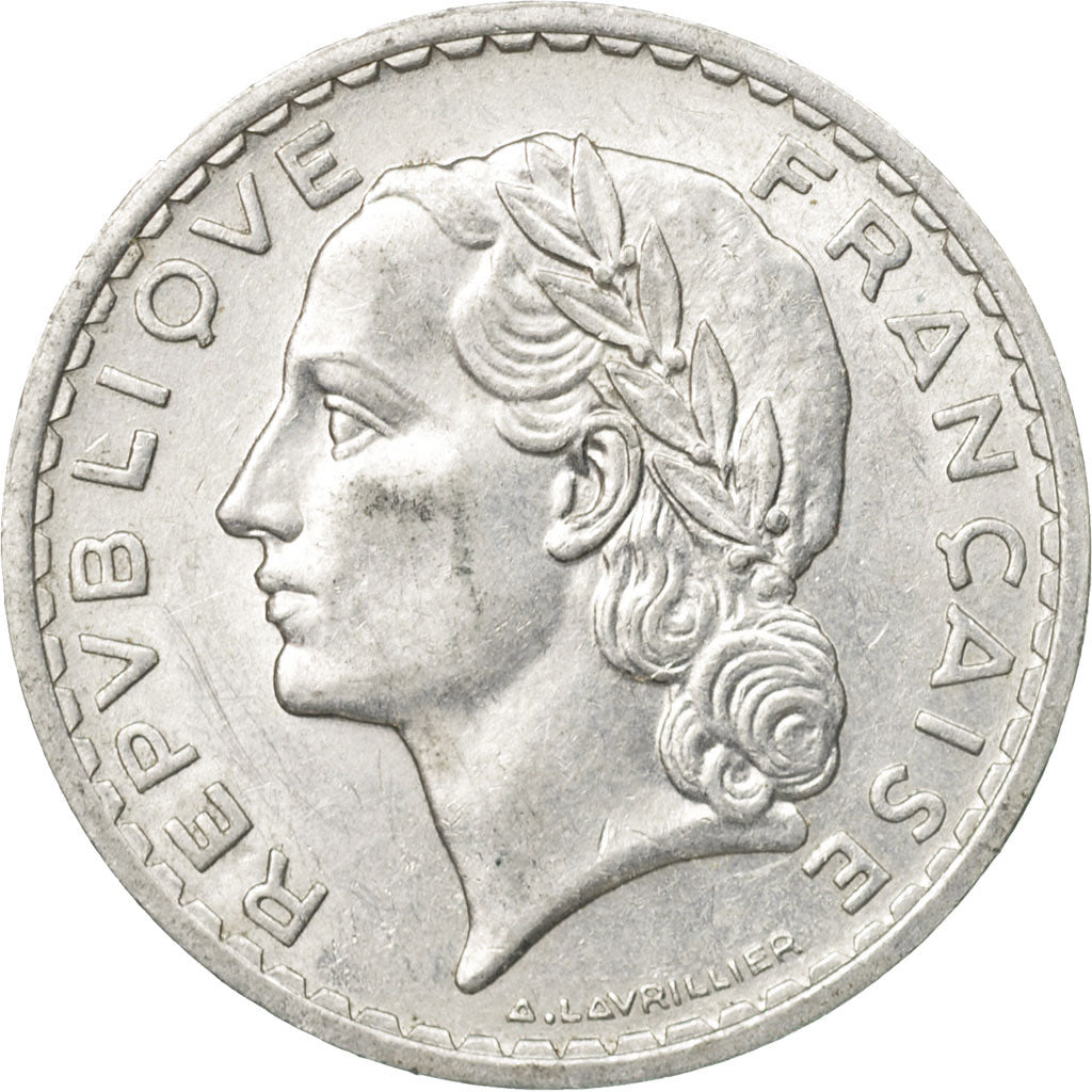 Coin, France, Lavrillier, 5 Francs, 1950, Paris, AU(55-58), Aluminum, KM:888b.1