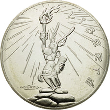 France, 10 Euro, Liberté Astérix Flamme, 2015, MS(64), Silver