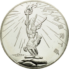 France, 10 Euro, Liberté Astérix Flamme, 2015, MS(64), Silver