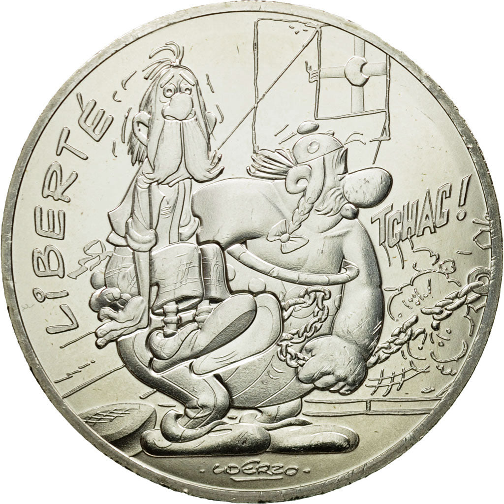 France, 10 Euro, Liberté Obélix chez les Bretons, 2015, MS(64), Silver