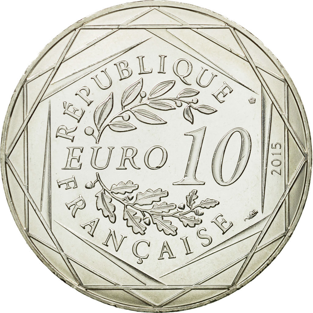 France, 10 Euro, Liberté Obélix chez les Bretons, 2015, MS(64), Silver