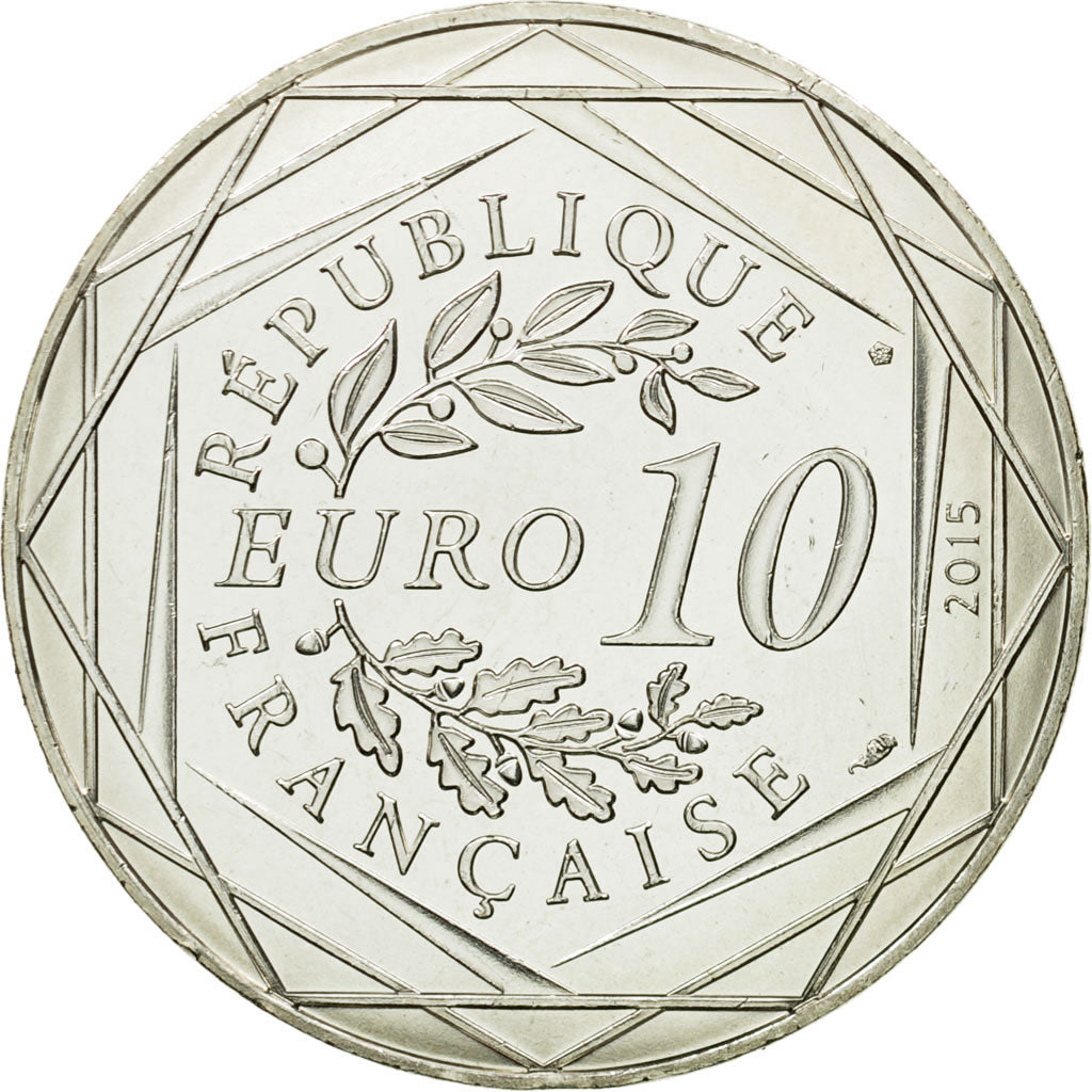 France, 10 Euro, Liberté Obélix chez les Bretons, 2015, MS(64), Silver