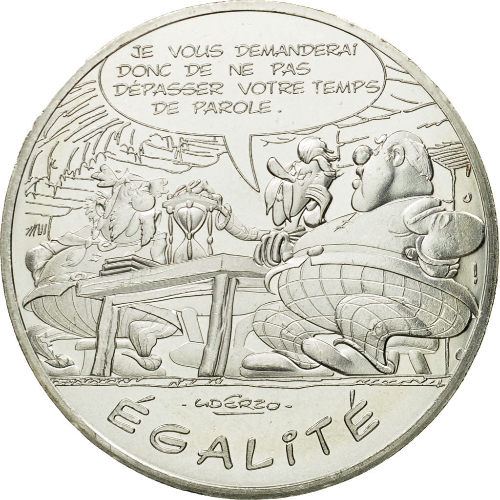 France, 10 Euro, Egalité, Abraracourcix, Assurancetourix, 2015, MS(64), Silver