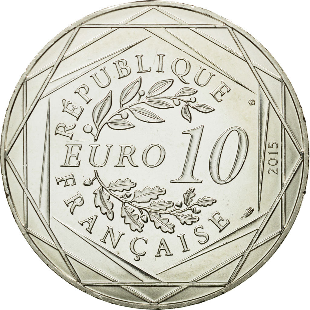 France, 10 Euro, Egalité, Druide, 2015, MS(64), Silver