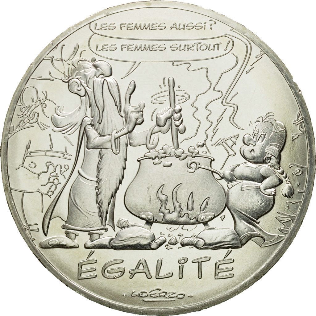 France, 10 Euro, Egalité, Druide, 2015, MS(64), Silver