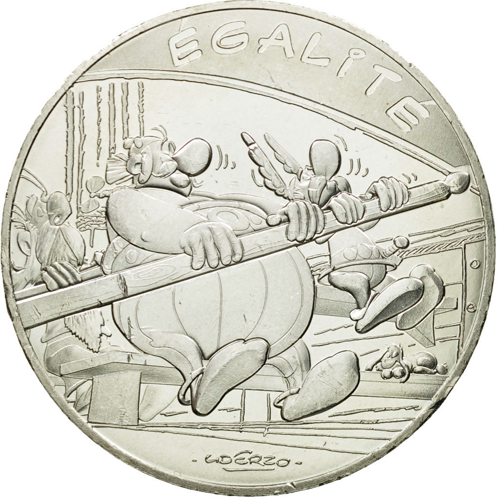 France, 10 Euro, Egalité, Astérix, Obélix, 2015, MS(64), Silver