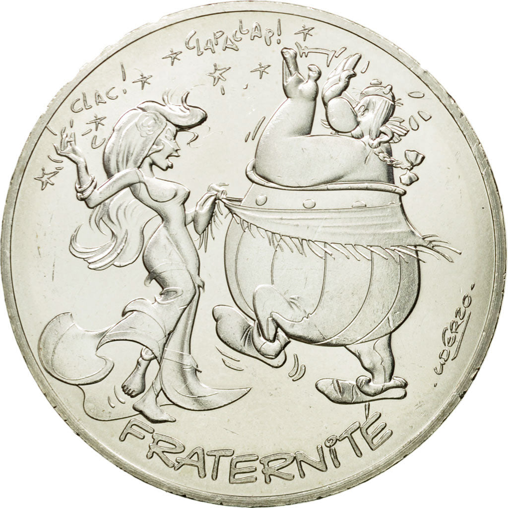 Frankreich, 10 Euro, Fraternité, Obélix, Danse, 2015, UNZ+, Silber