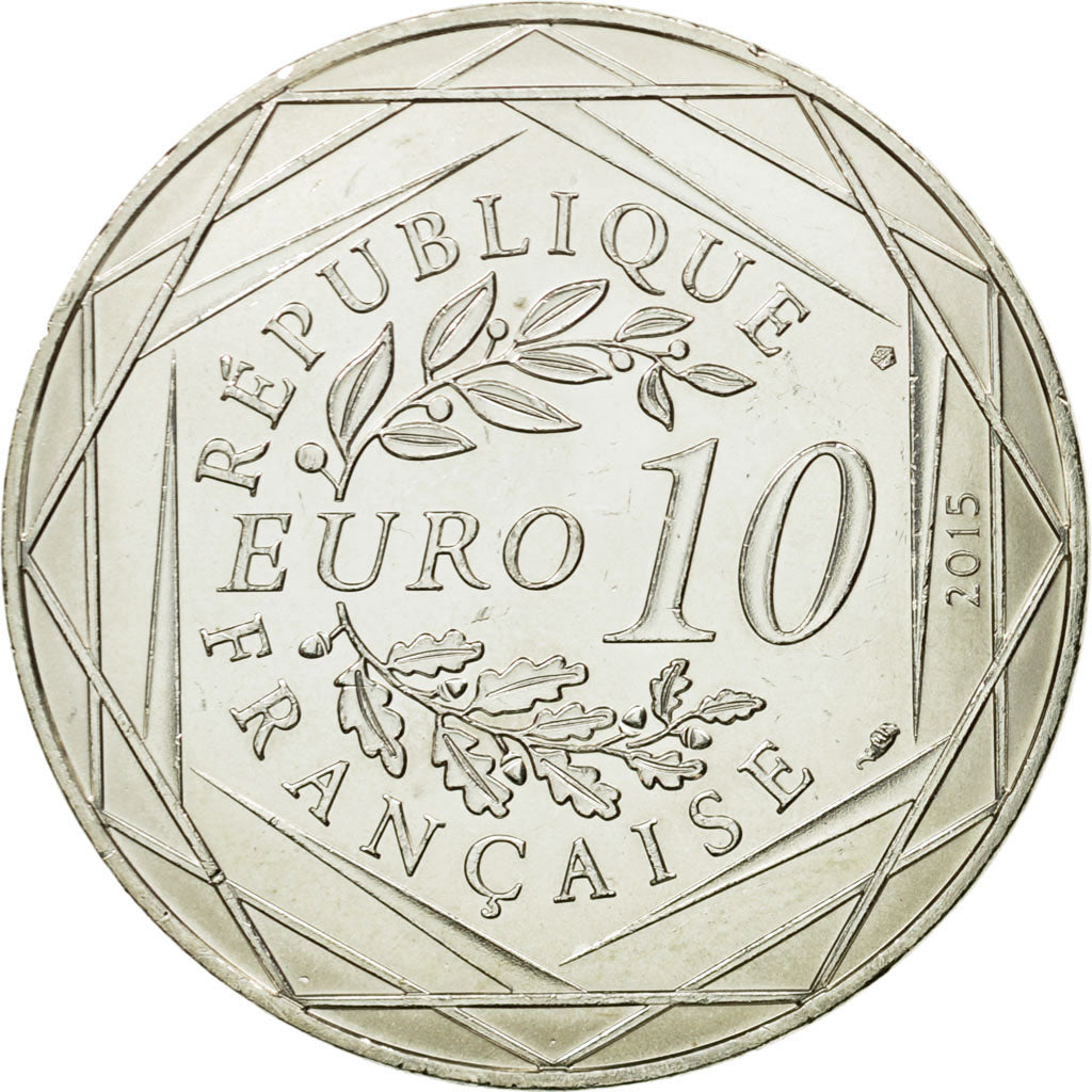 Francia, 10 Euro, Fraternité, Obélix, Danse, 2015, SPL+, Argento