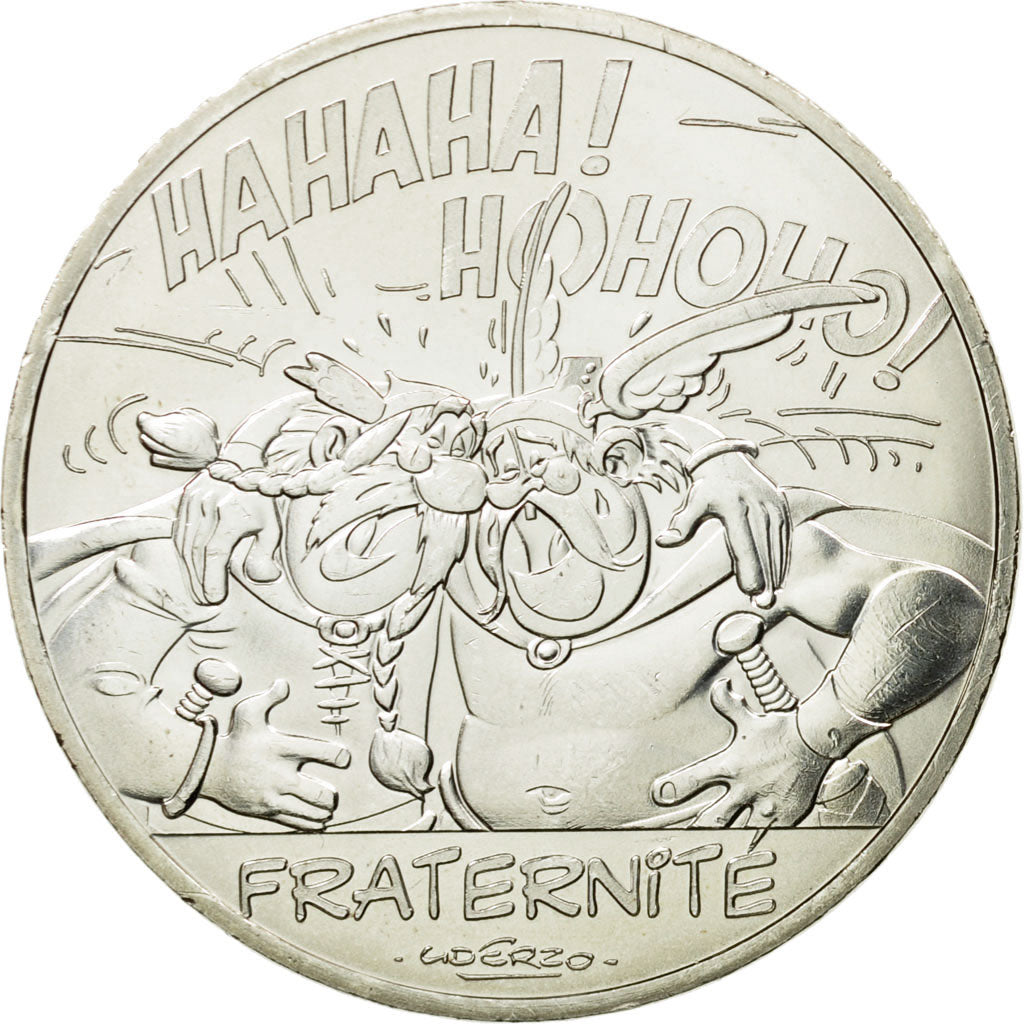 France, 10 Euro, Fraternité, Abraracourcix, 2015, MS(64), Silver