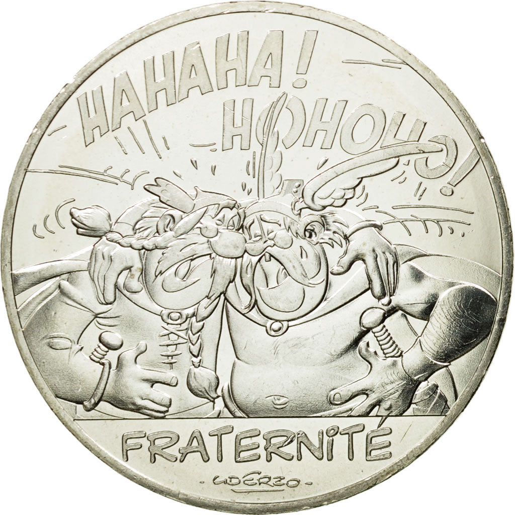France, 10 Euro, Fraternité, Abraracourcix, 2015, MS(64), Silver