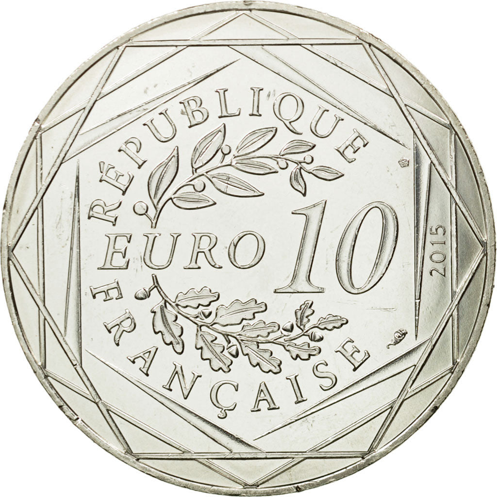 France, 10 Euro, Fraternité, Druide, 2015, MS(64), Silver
