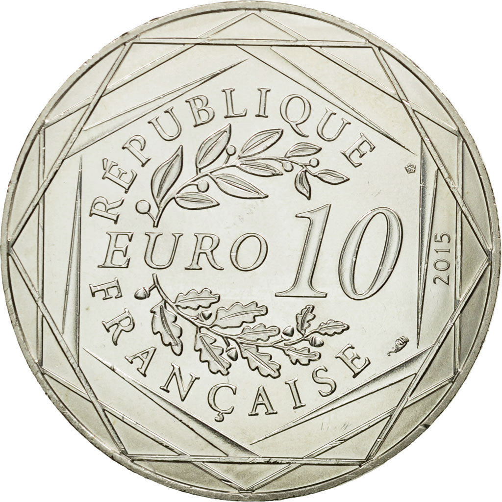 France, 10 Euro, Fraternité, Druide, 2015, MS(64), Silver