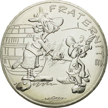 France, 10 Euro, Fraternité, Astérix chez les Bretons, 2015, MS(64), Silver