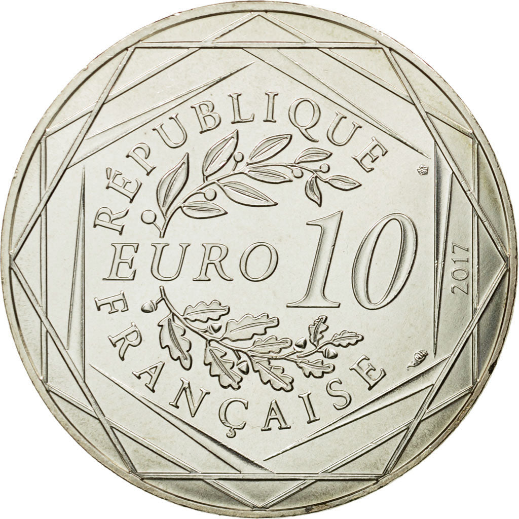 France, 10 Euro, La Champagne pétillante, 2017, MS(64), Silver