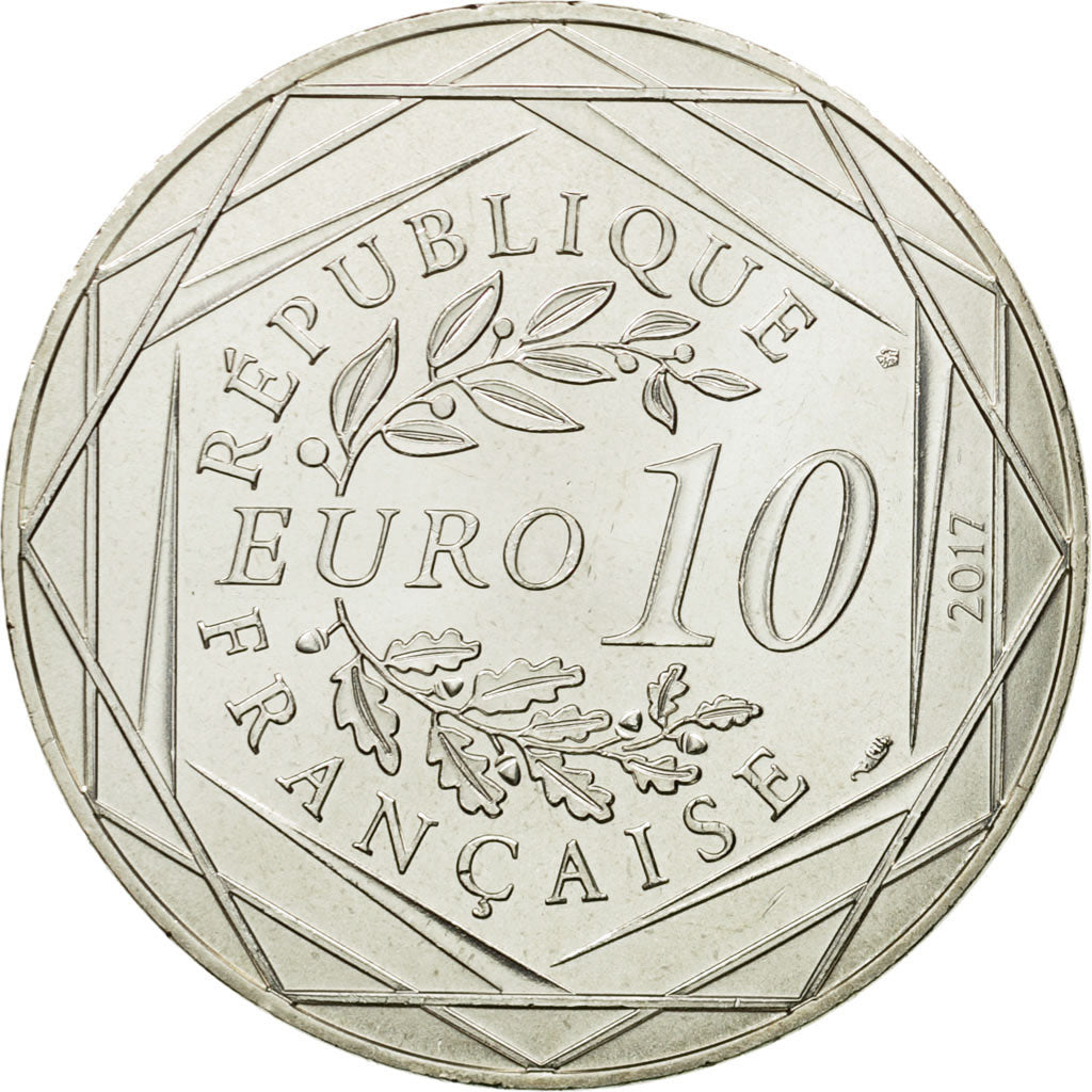 France, 10 Euro, La Corse, Corsica, 2017, MS(64), Silver