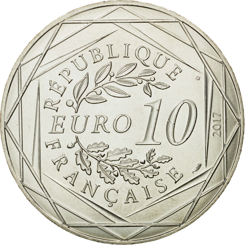 France, 10 Euro, La Provence rayonnante, 2017, MS(64), Silver